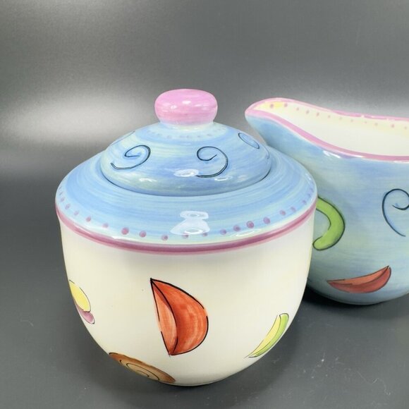 Dansk Ratatouille Creamer And Sugar Bowl Set Ceramic Hand Painted Multicolored - Picture 14 of 16